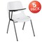 Flash Furniture White Tablet Arm Chair, PK5 5-RUT-EO1-WH-RTAB-GG - alternate 7